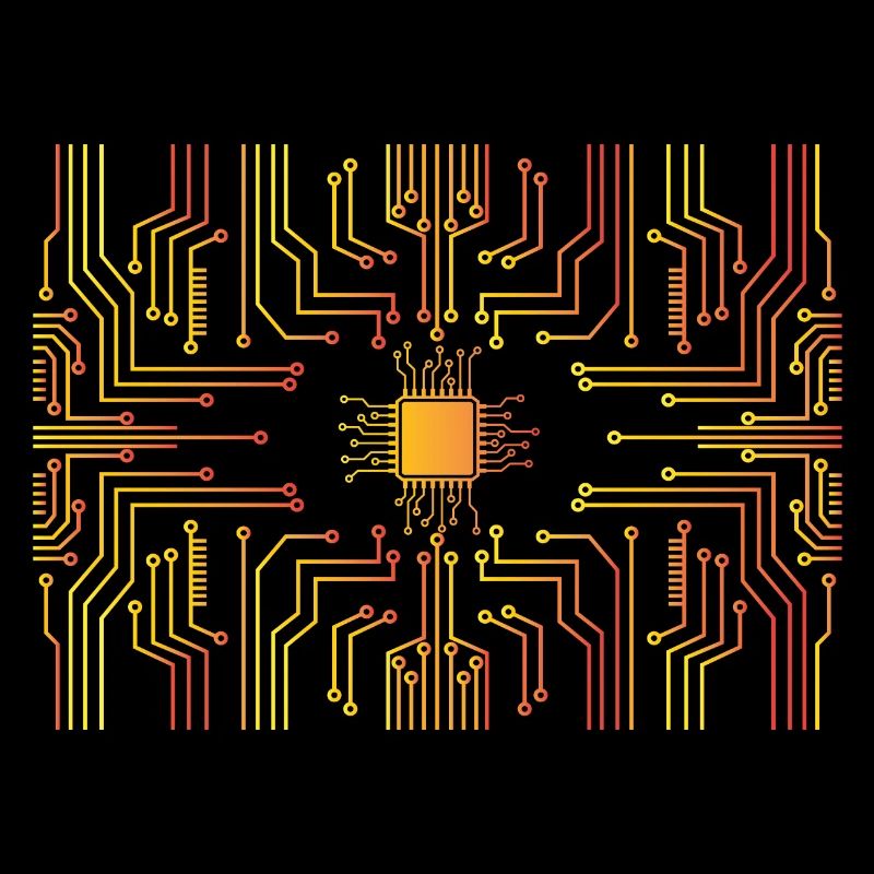 Circuit board core CPU heart pc coder geek