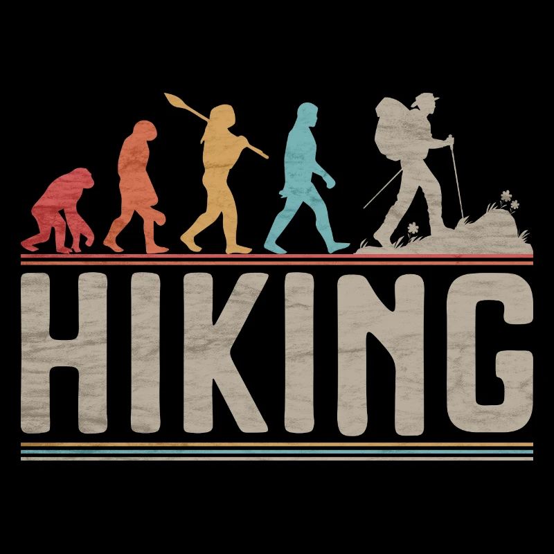 Vintage Hiking Evolution Hiker Funny Trekking