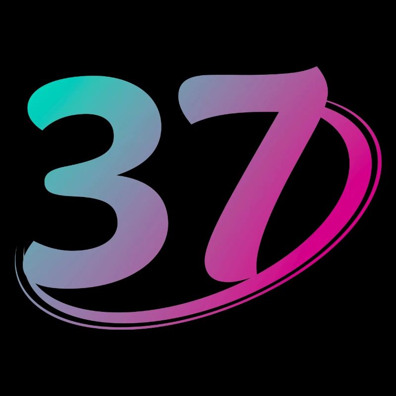 Numéro 37 multicolore