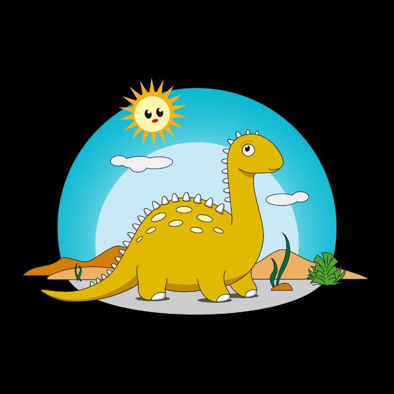 Dinosaur Sun Brontosaurus Summer Sky Desert