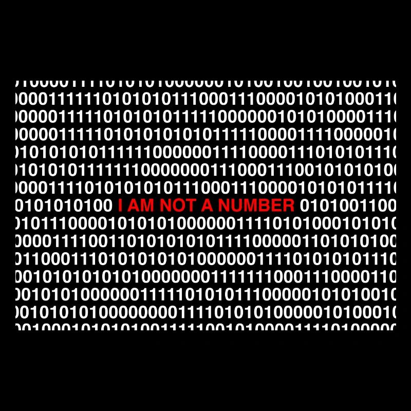 I Am Not A Number 01 (White Text)
