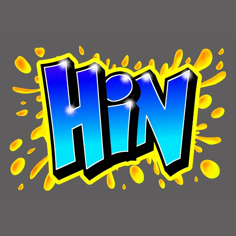 GRAFFITI FIRST NAME "HIN" PRINTABLE BY MAX THE TAGGER