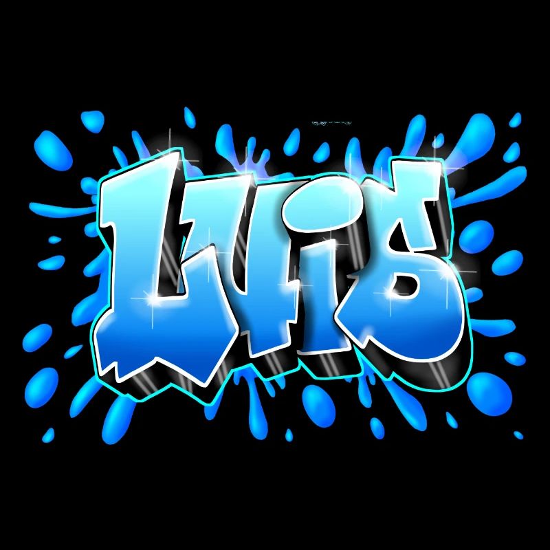 Luis graffiti name splash printable on everything