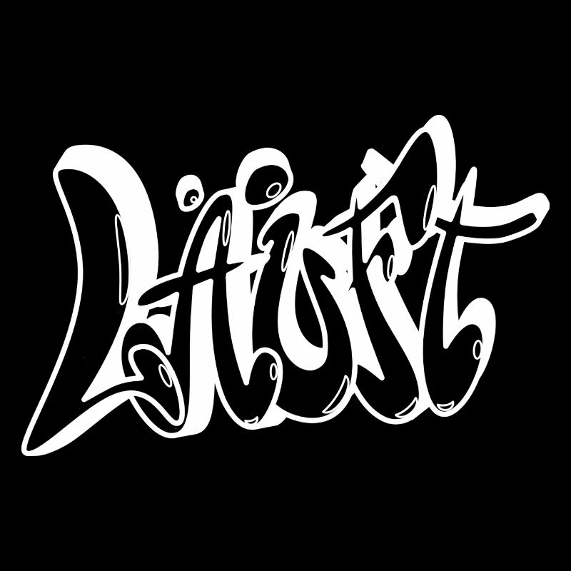LÄUFT Graffiti transparent weiß