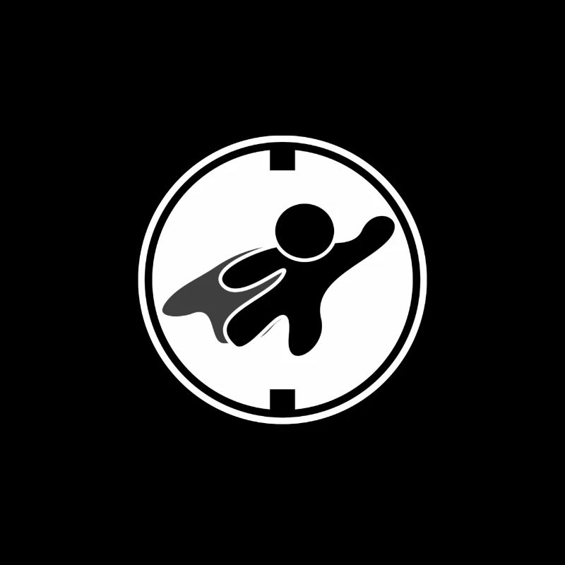 LOGO Superheld schwarz Silhouette