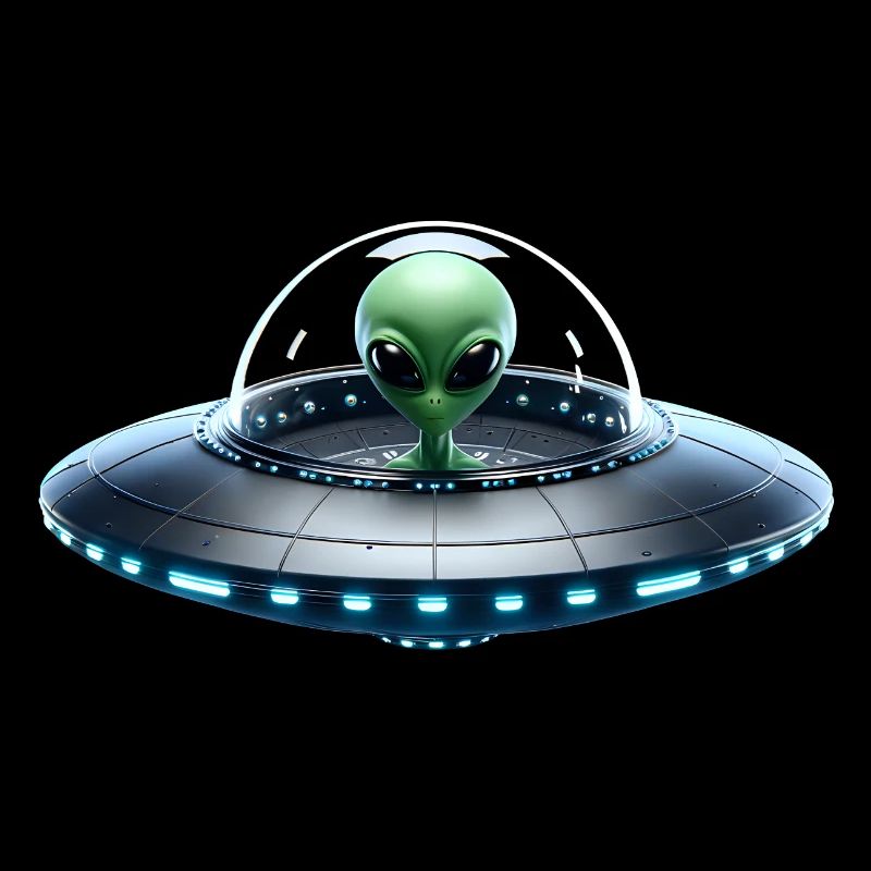 Alien vert dans un vaisseau spatial