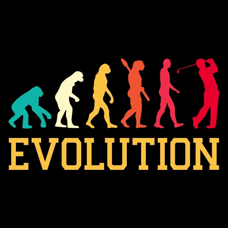 Evolution Graphic Golfer Golf Player Golfing Golf