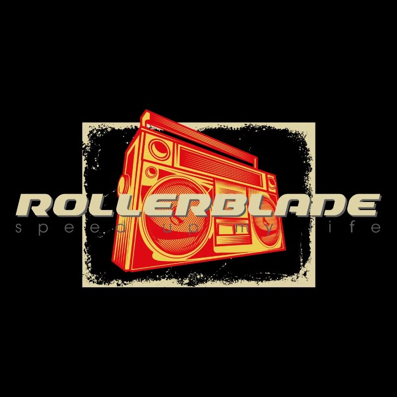 80s ghettoblaster rollerblader