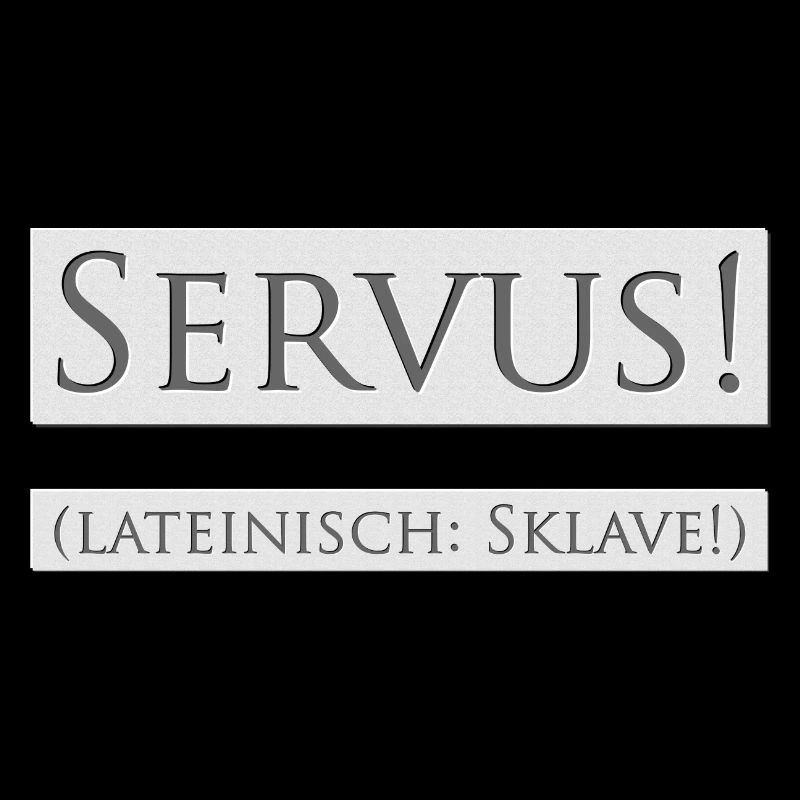 SERVUS! (lateinisch: Sklave!)