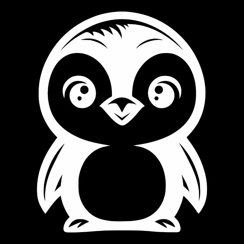 Cute Comic Penguin Drawing