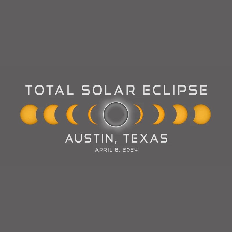Austin Texas Solar Eclipse 2024 8 avril Souvenir