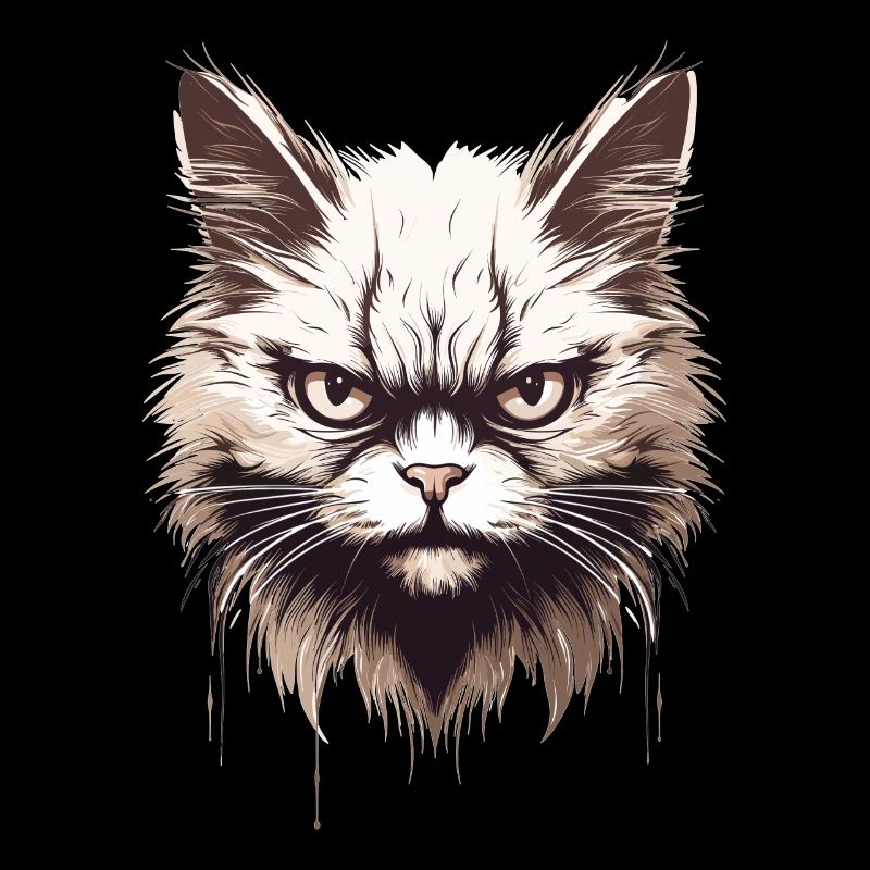 Cat Annoyed Cat Face Evil House Cat