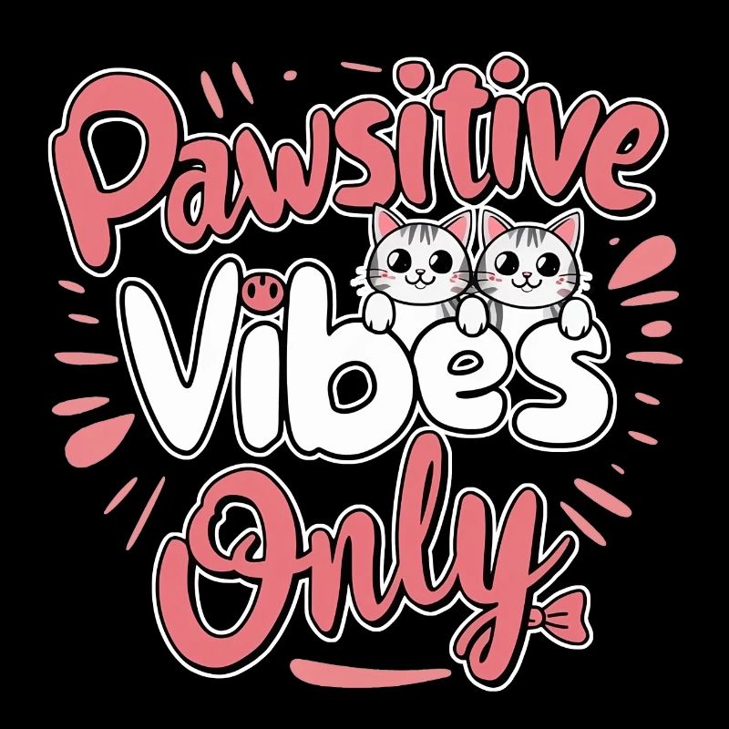 pawsitive vibes only - chat et motivation