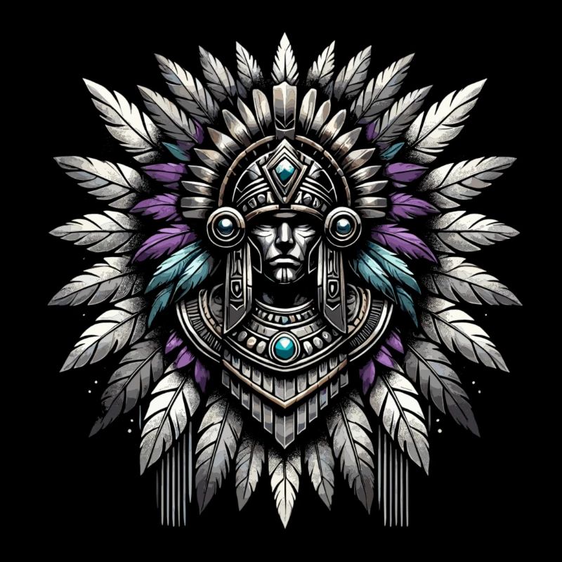 Aztekischer Krieger Mit Traditioneller