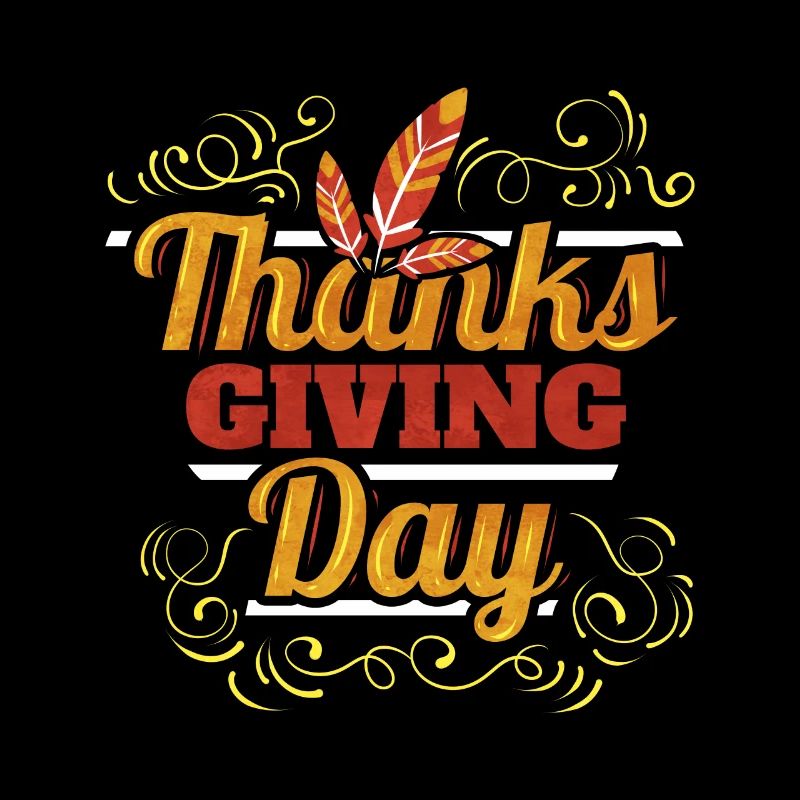 Thanks Giving Day Logo Feathers Thanksgiving