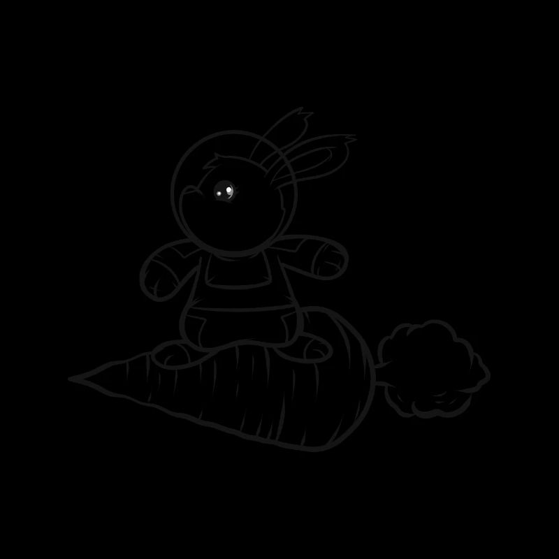 Lapin de Pâques surfant sur une carotte comme couleur