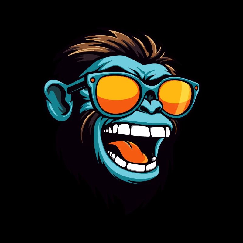 Affe Kopf Porträt Cool