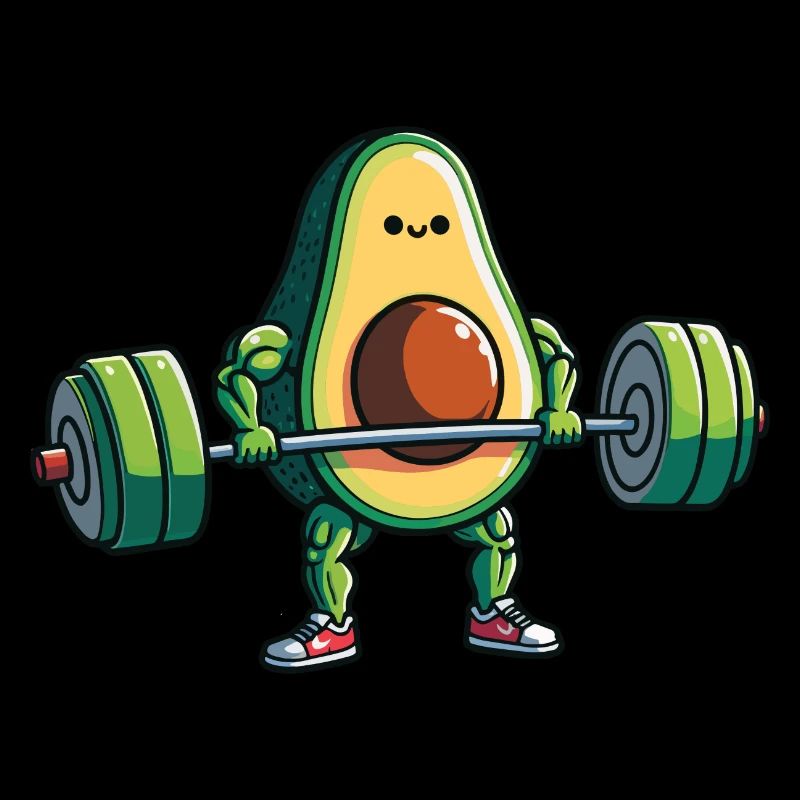 Avocado Gewichtheber Bodybuilder