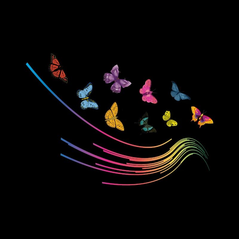 Flying butterflies wave