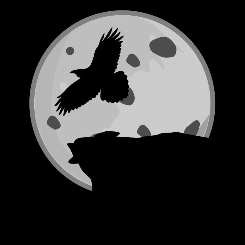 Raven with Moon Ravens Crow Crows