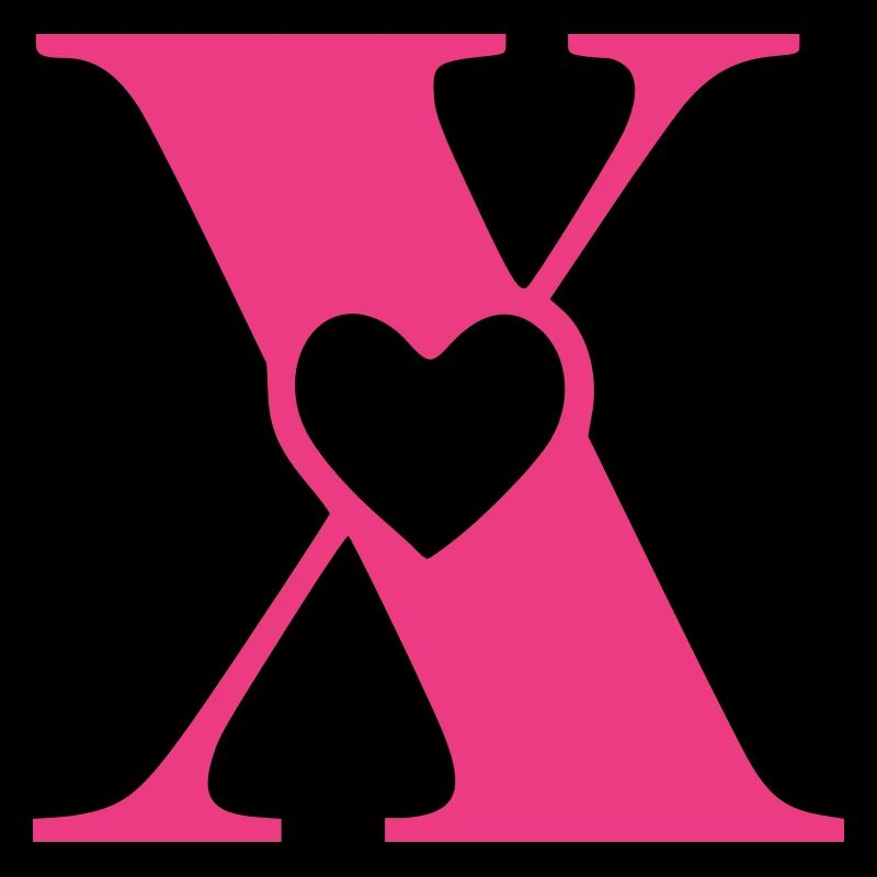 Lettre x Lettre initiale avec coeur