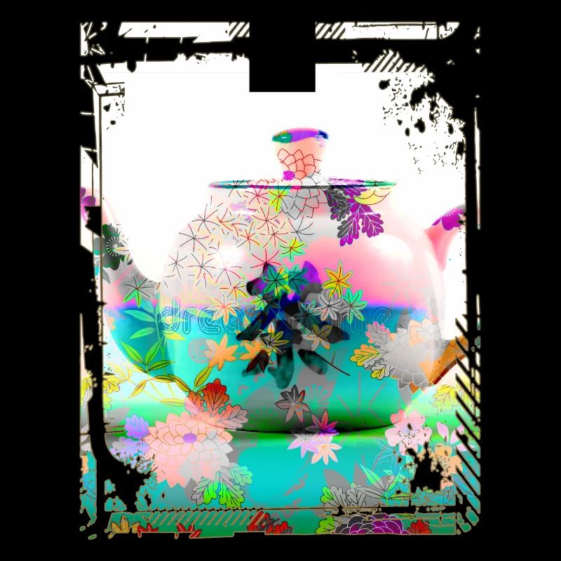 Japan Tea Pot Floral Pattern Chrysanthemum Cherry