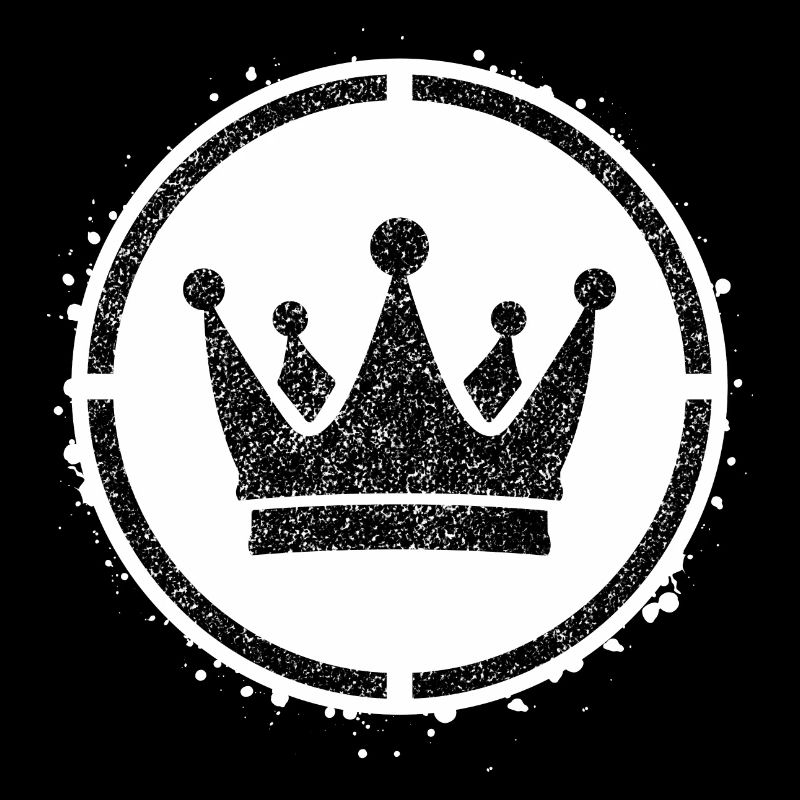 Sponge stencil Crown inside circle