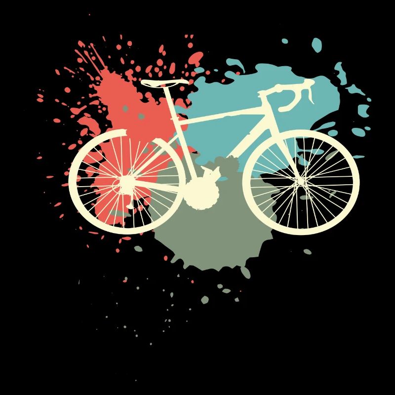 Fahrrad Retro Geschenk Farbklecks