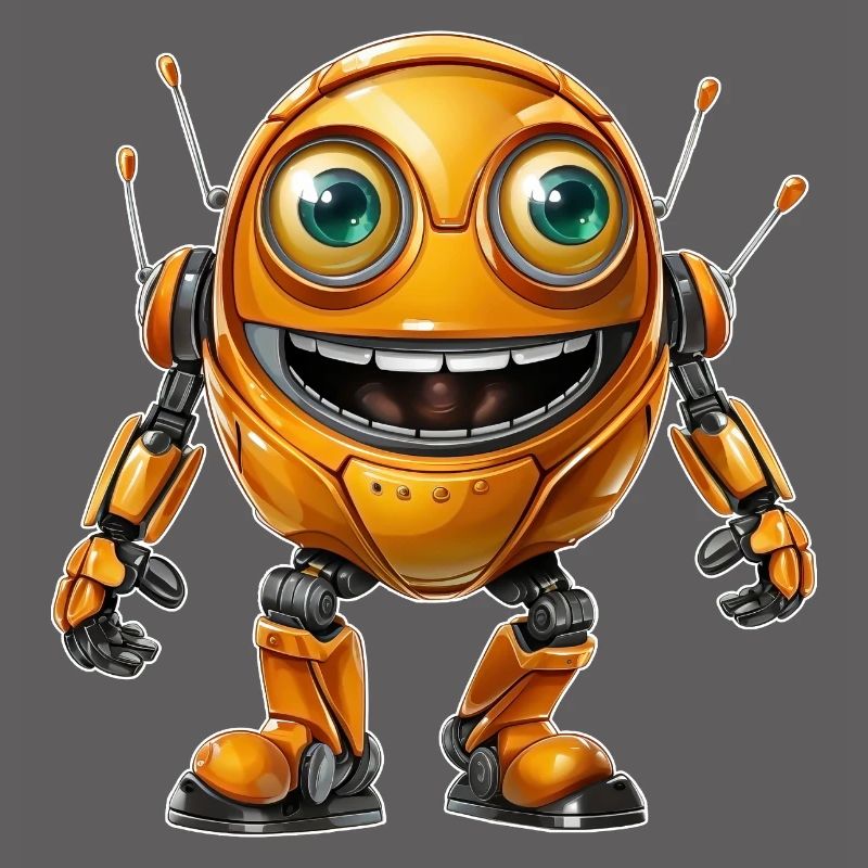 Orange Android Robot diffuse de bonnes vibrations