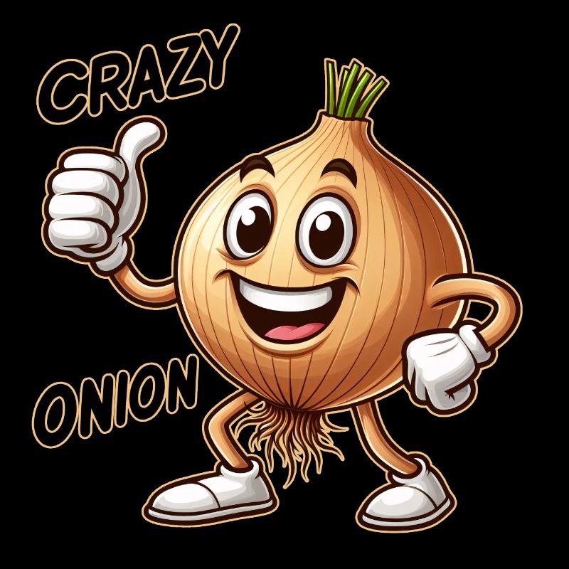 Crazy Veggies: Onion With Goatee and Thumbs Up