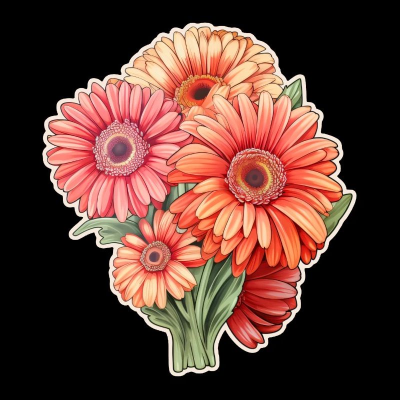 Gerbera Marguerites 4 Fleurs