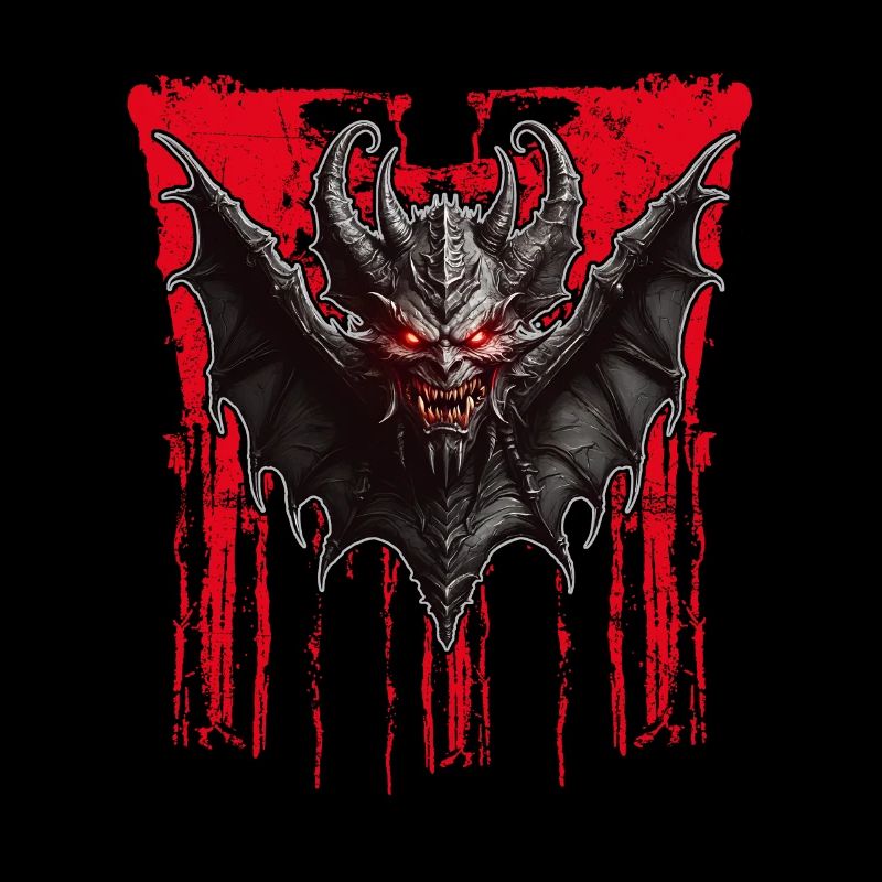 Devilish bat with red eyes