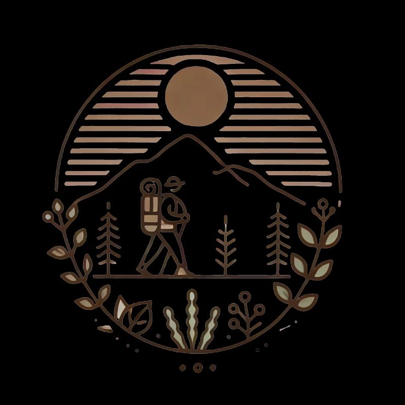 Friedlicher Bergwanderer Illustration