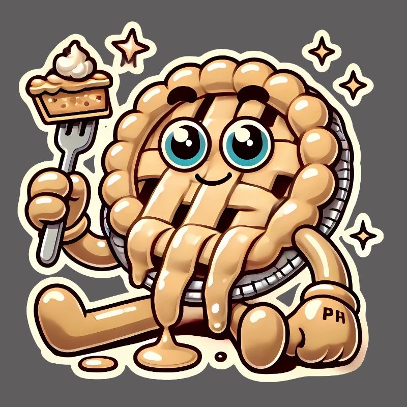 Funny Existential Pie Cartoon Design