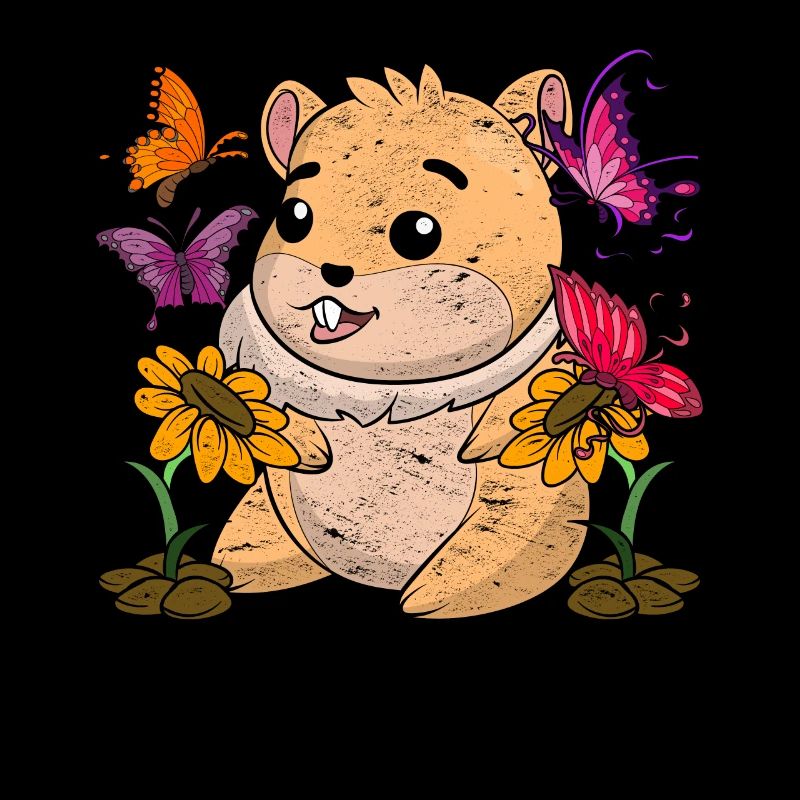 Cadeau d’animal de tournesol Hamster papillon