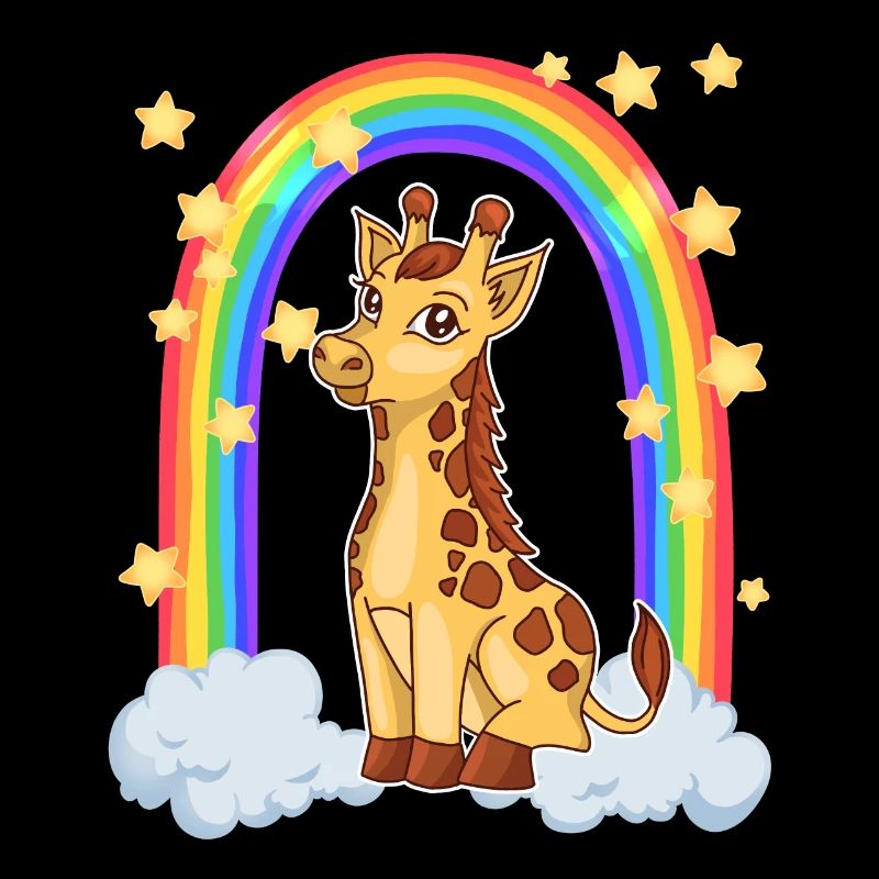 Giraffe in the magic rainbow