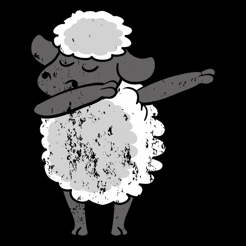 Rétro Vintage Style Grunge Dabbing Dab Lamb mouton