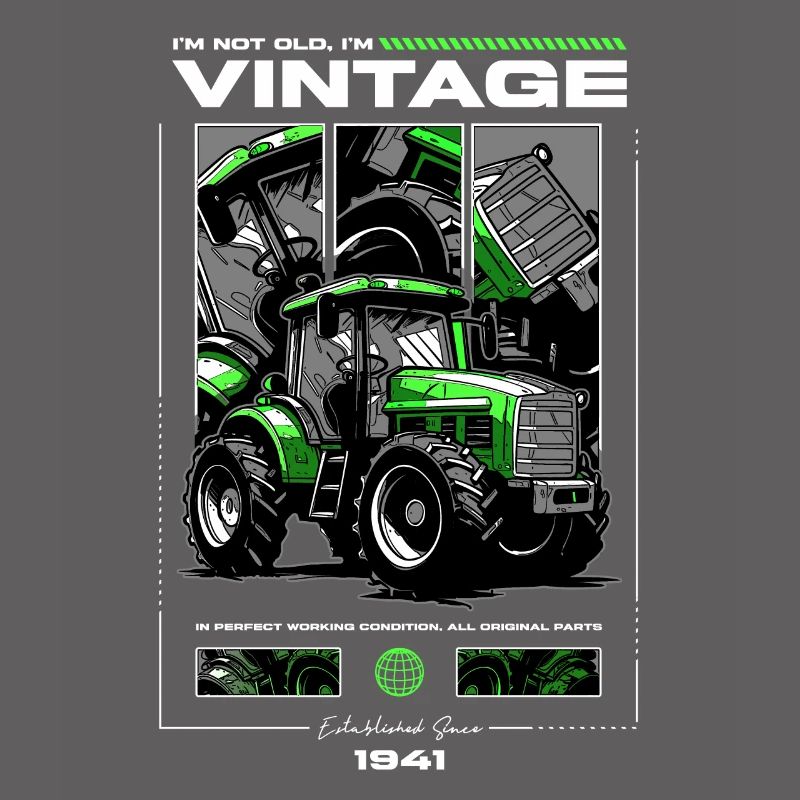 Oldtimer Traktor Bauer Geburtstag Geboren 1941