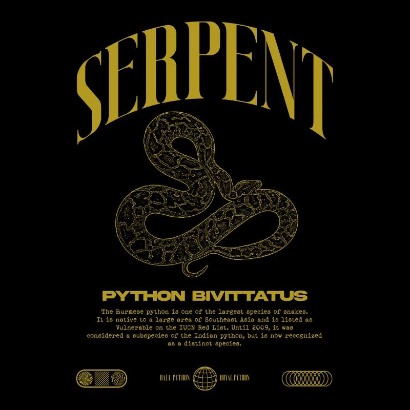 Burmese Python Modern Reptile Keeper Streetwear