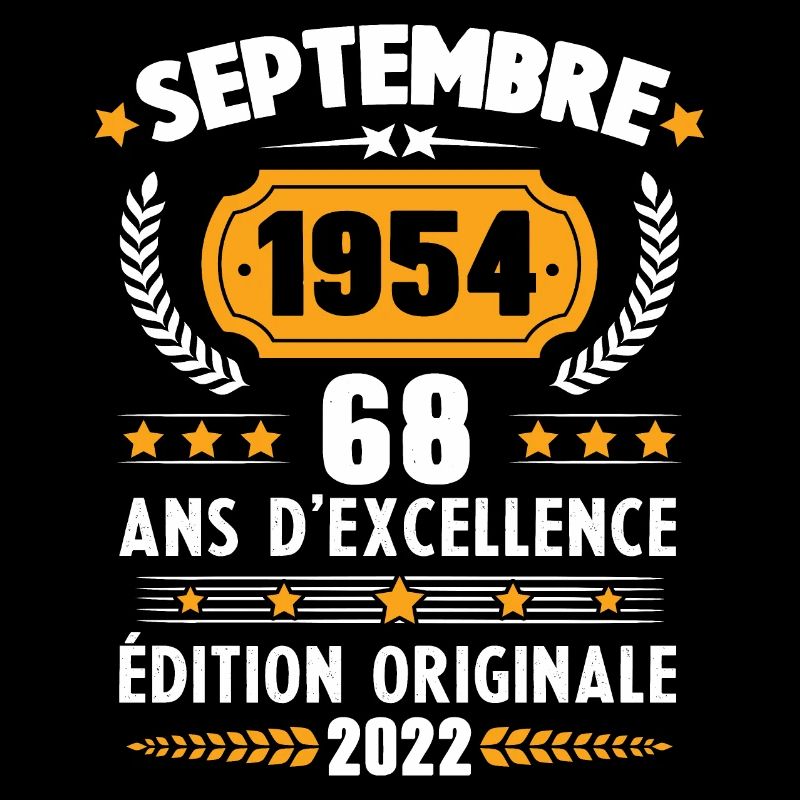 Cadeau D'anniversaire Rétro 68 Ans Septembre 1954