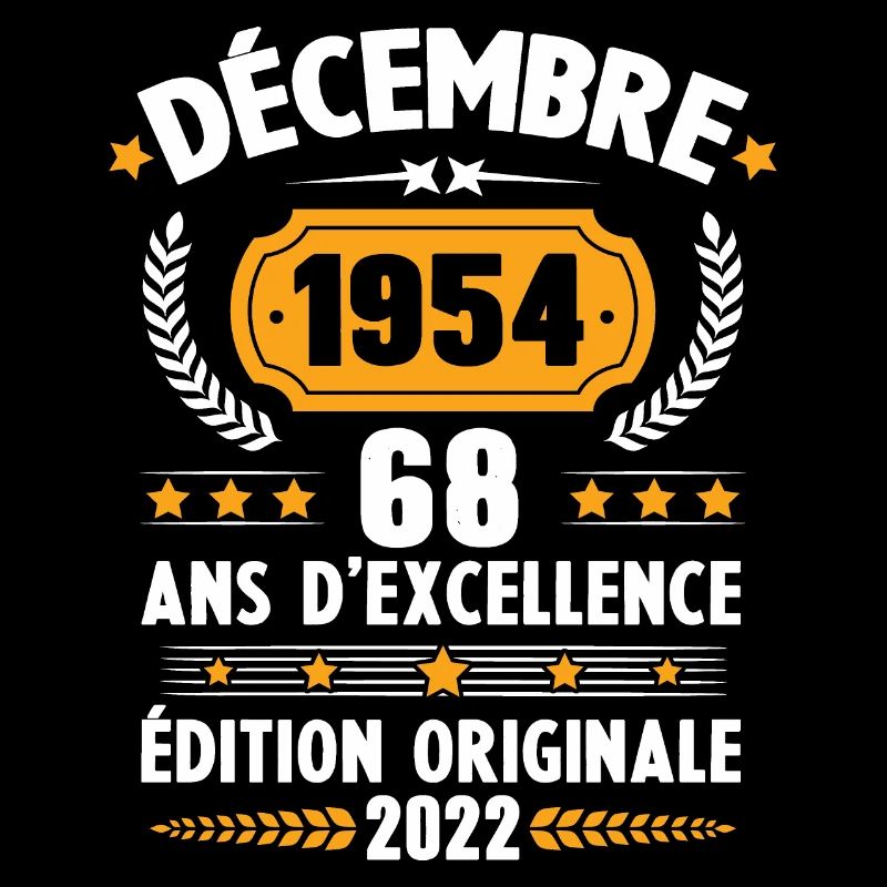 Cadeau D'anniversaire Rétro 68 Ans Décembre 1954