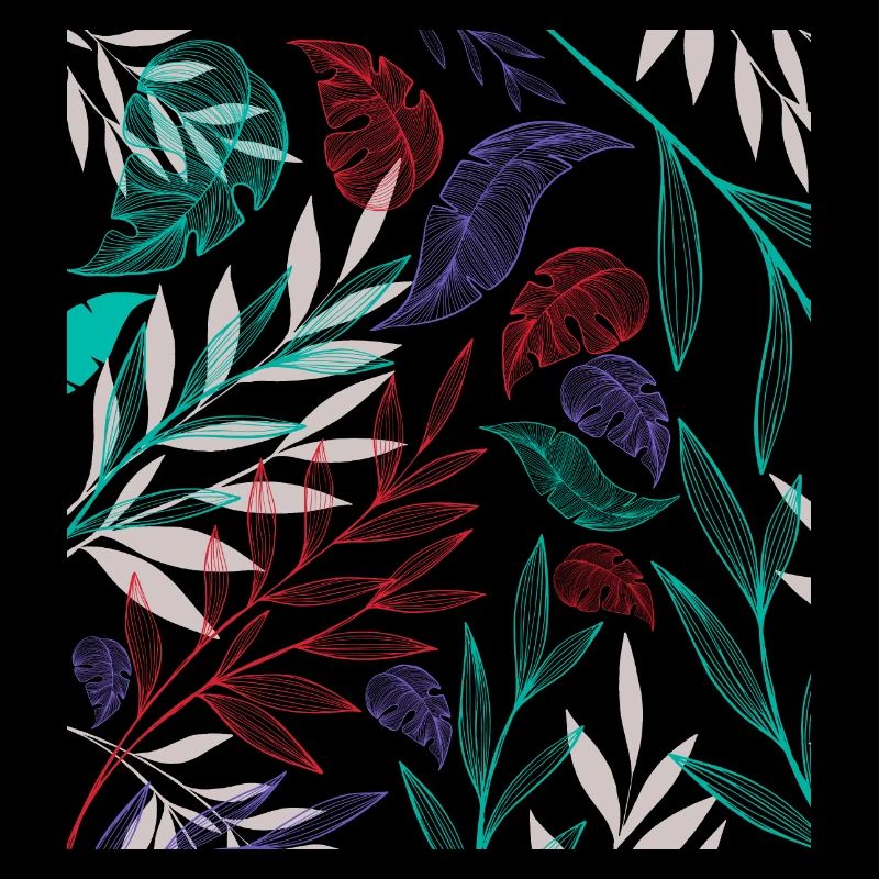 Pattern with tropical plants