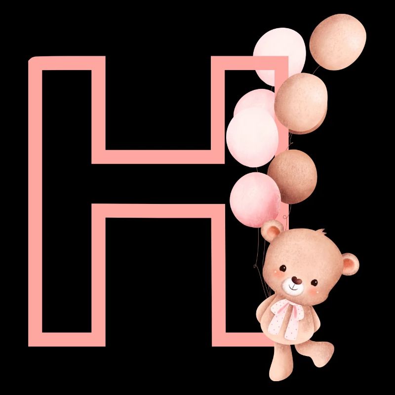 Buchstabe h rosa Bär