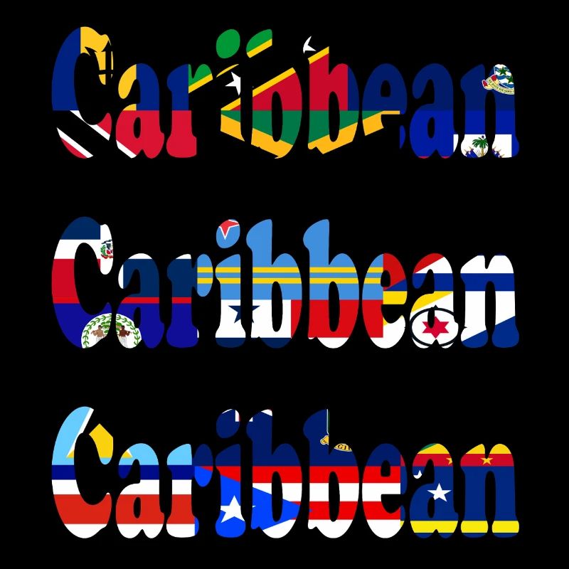 Sentiment de vacances avec les drapeaux des Caraïbes