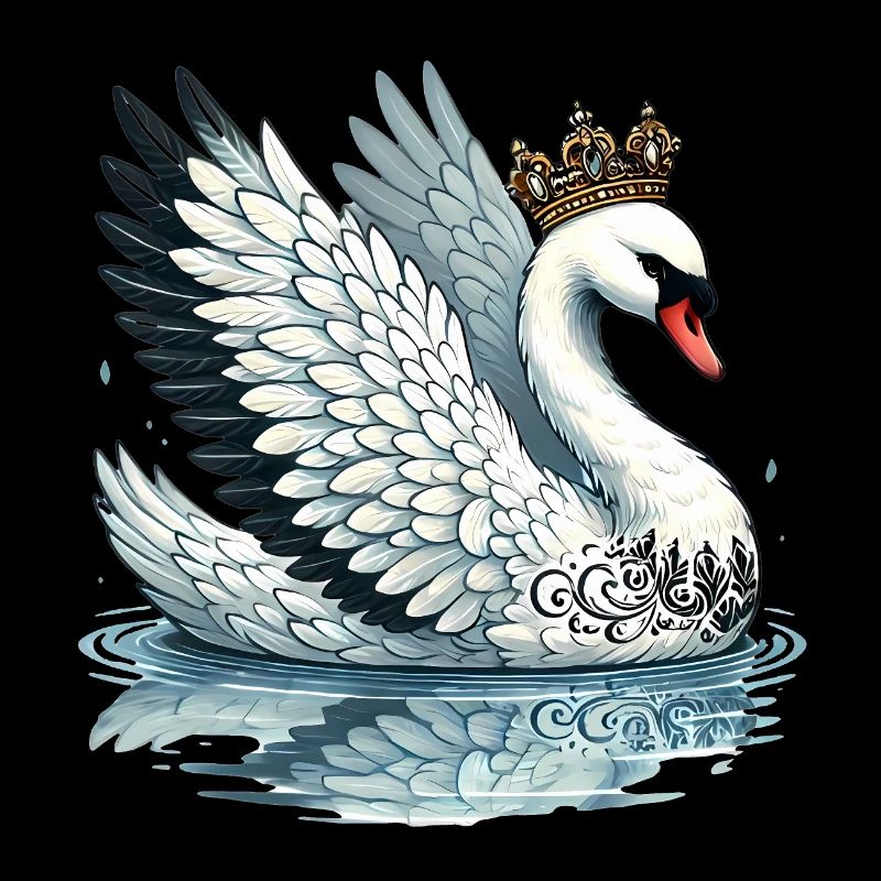 Königlicher Schwan mit Krone Illustration