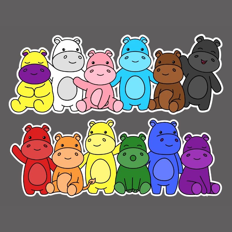 Fierté Progrès Flag Hippopotames Égalité