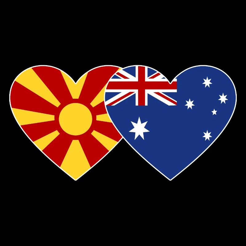 Macédoine Australie Drapeau Coeur