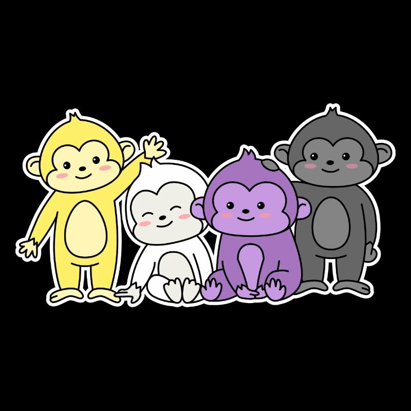 Conception de singe drapeau non binaire pour de fiers enbys