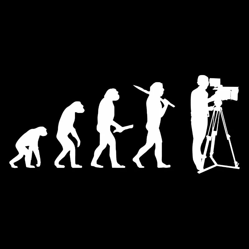 Evolution Kameramann Lustig Videodreh Geschenkidee