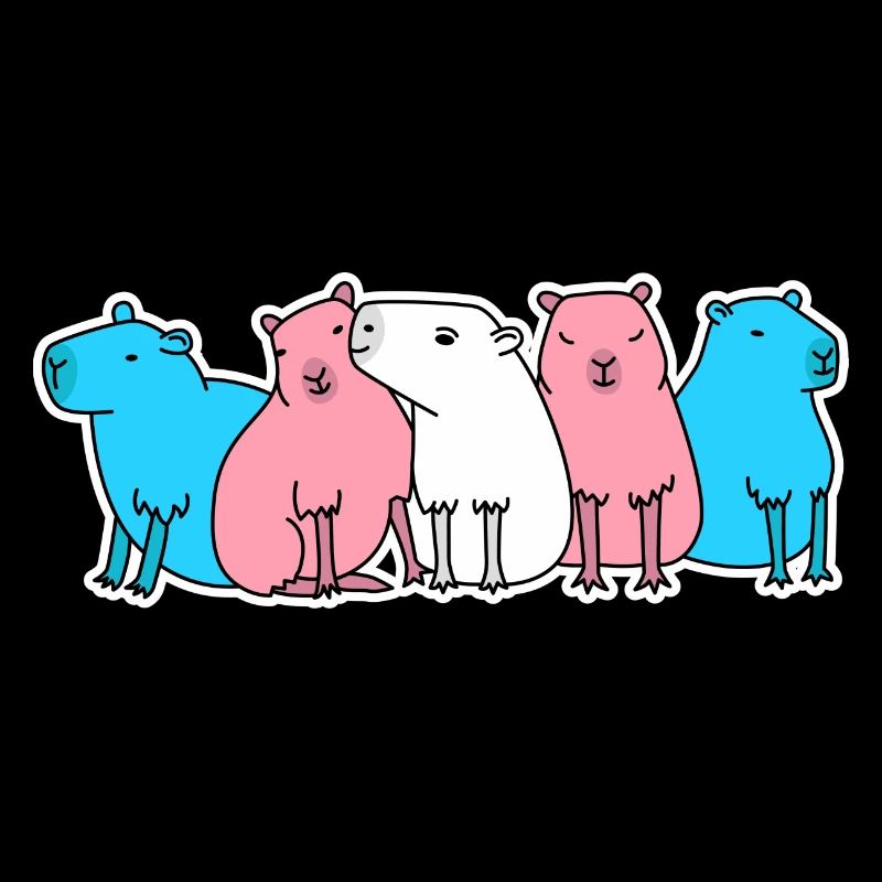 Trans Flag Capybara Design for Trans People
